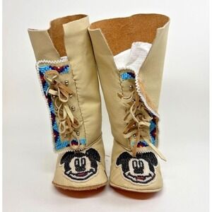 Contemporary Plains Indian Toddler‎ Mickey Mouse Moccasin High Top Legging